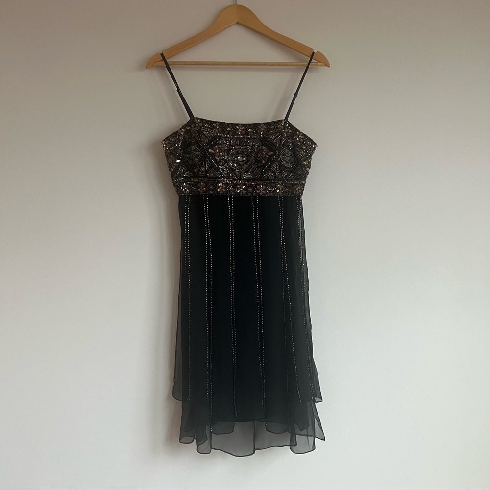 Vintage Sue Wong Silk Embellished Mini Dress